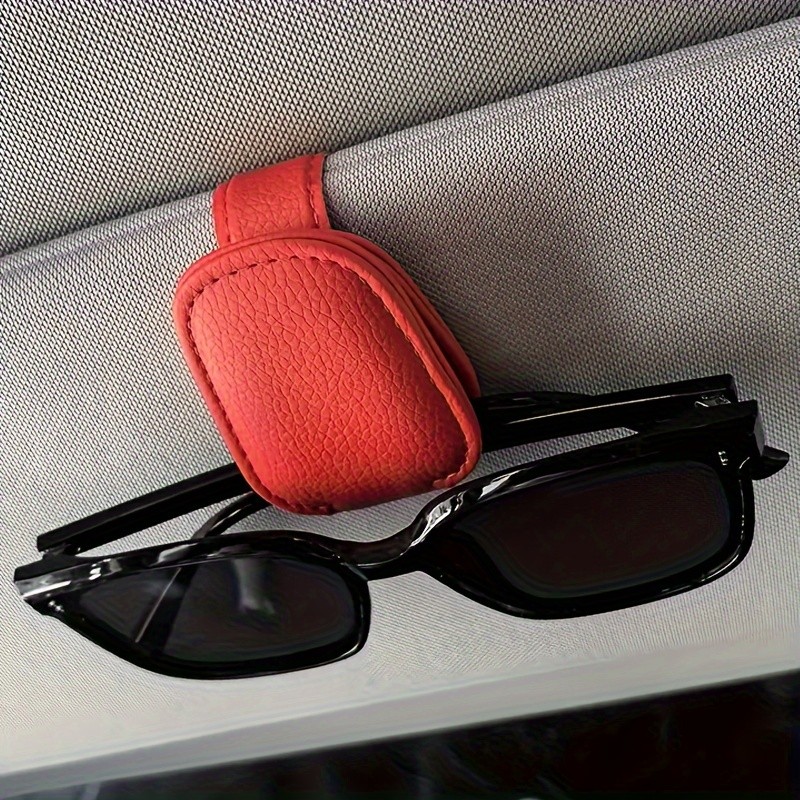 Car Sun Visor Glasses Clip - PU Auto with Non-Slip, Fashion Glasses Holder for Vehicle Interior Accessories