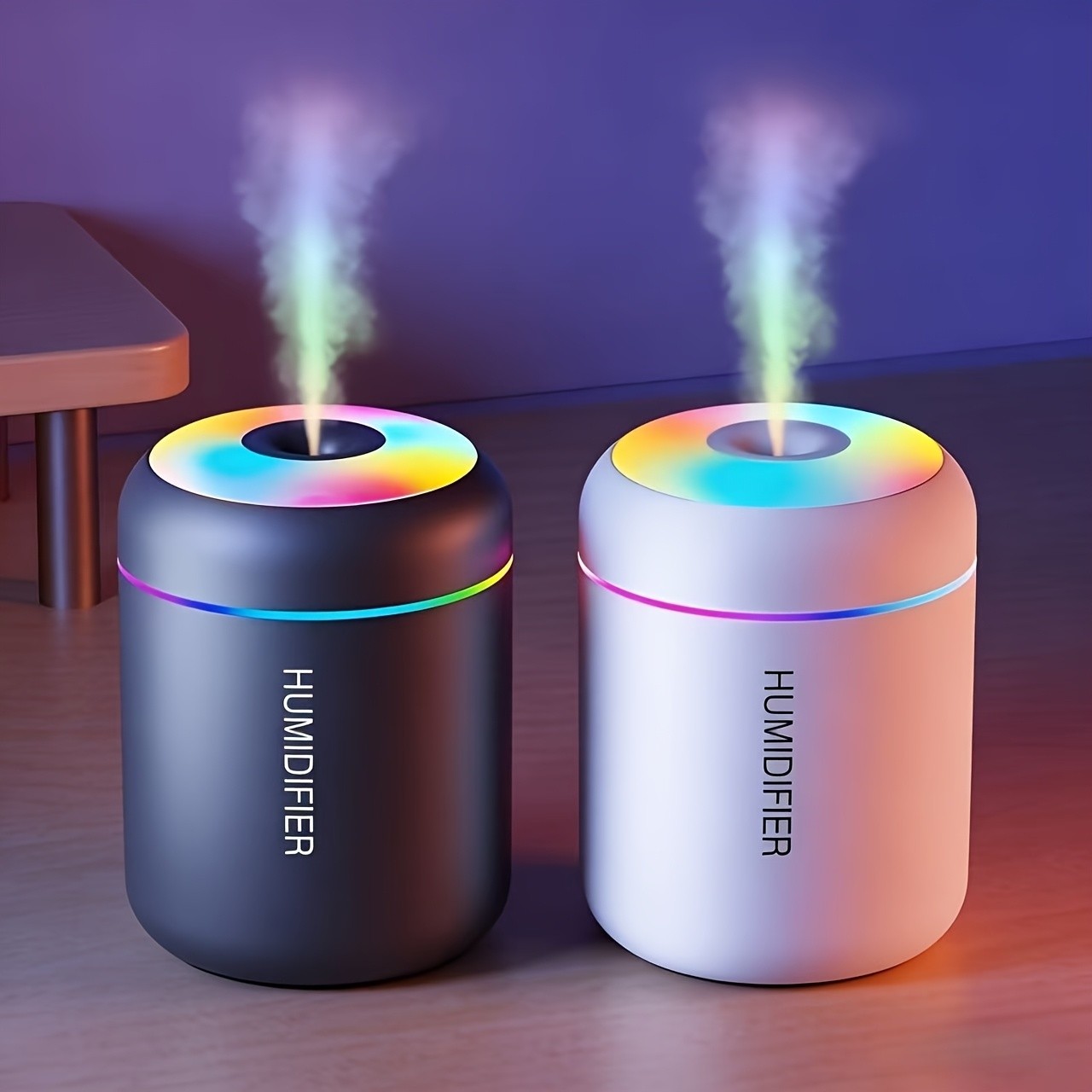 1pc Essential Oil Aromatherapy Mist Diffuser & Humidifier | Color-Changing Night Light, Cold Mist Function, Plant Health Promotion, Plastic Material - Refresh And Purify Your Room with a Soothing Atmosphere